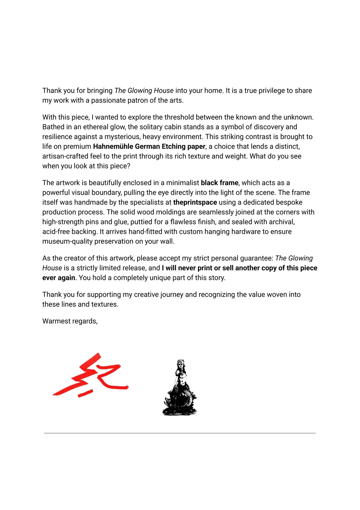 The Glowing House — A letter from the artist