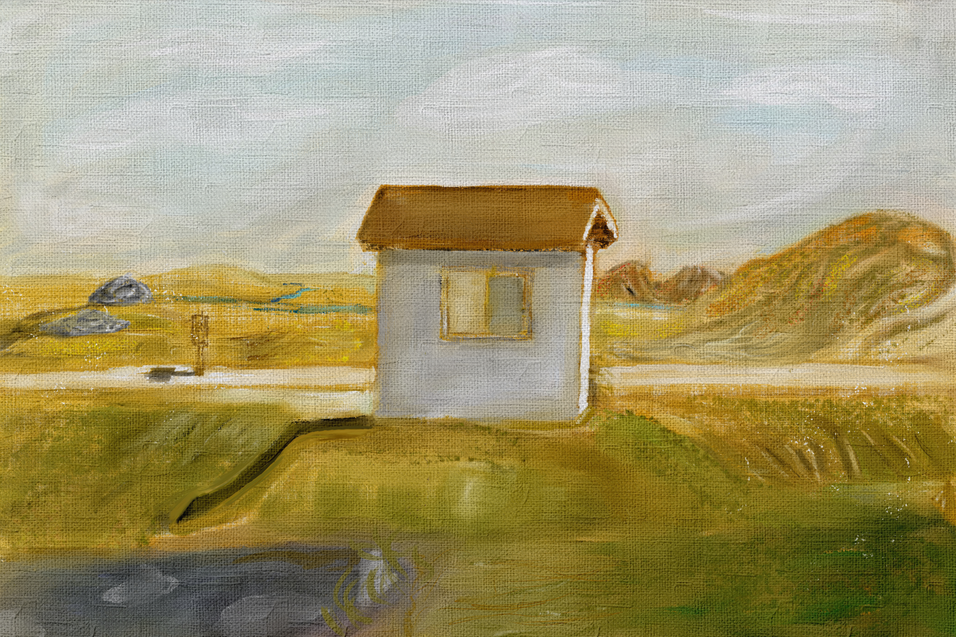 Shed with crooked roof